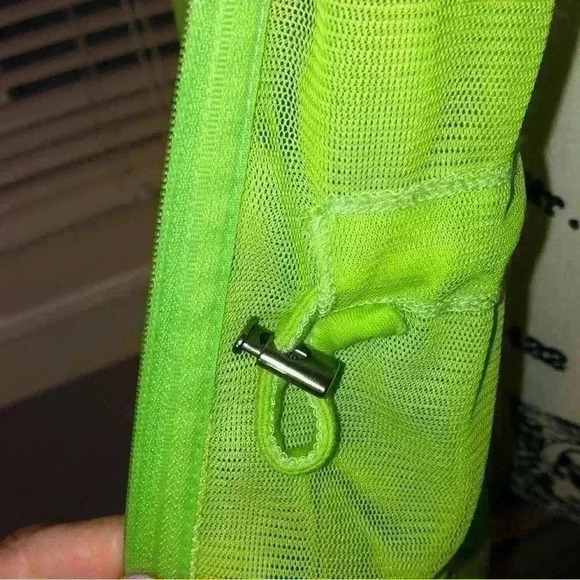 Neon Green Sheer jacket with Toggle Drawstring Waist - Picture 5 of 12